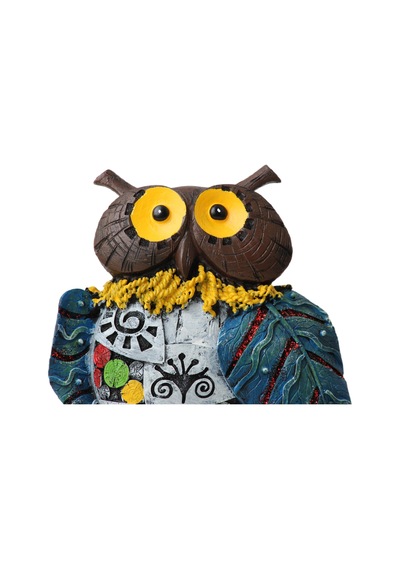 Yöresel Motifli Taşlı Baykuş Biblo Heykel Ev Ofis Yeni Yıl Hediyesi Dekor Konsol Vitrin Süsü Sh12