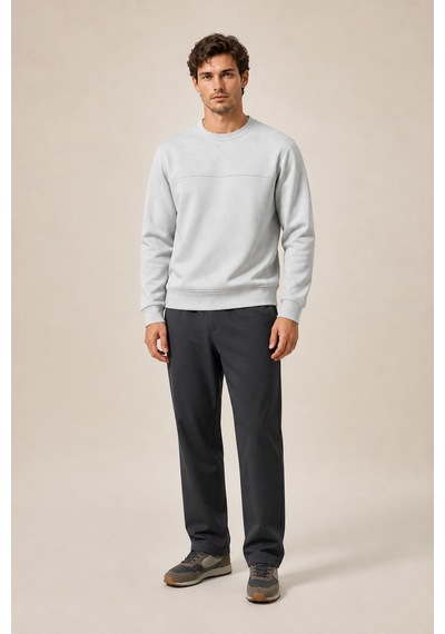 Redline Steni Yeni Sezon Erkek Regular Fit Kışlık Bisiklet Yaka Sweatshirt Gri