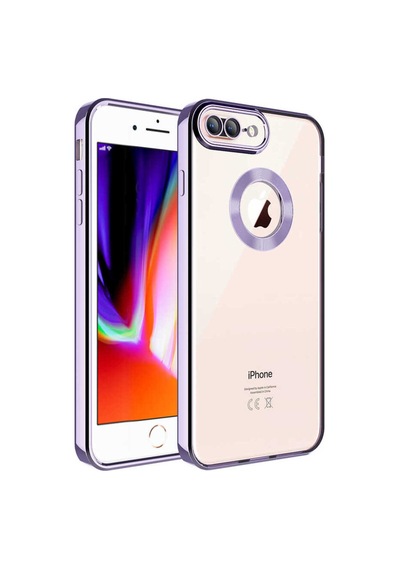 Apple İphone 8 Plus Uyumlu Logo Gösteren Kamera Korumalı Renkli Tasarım Kılıf