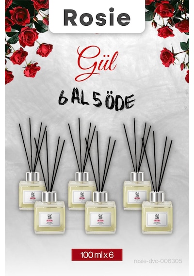 6 Al 5 Öde, Rosie Gül Çubuklu Oda Kokusu 100 Ml Fresh