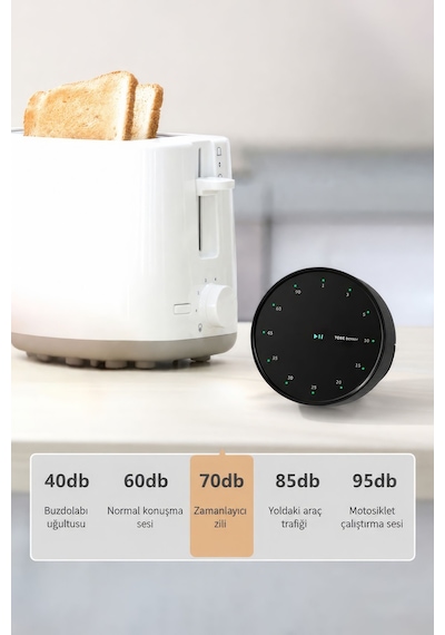Siyah Led Göstergeli Mekanik Mutfak Manyetik Ve Ayaklı Zamanlayıcı Timer Thr396sy