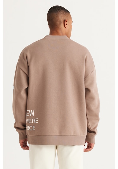 AC&Co / Altınyıldız Classics Erkek Bej Oversize Fit Bol Kesim İçi Polarlı Pamuklu Baskılı Sweatshirt Bej AC&Co / Altınyıldız Classics Erkek Bej Oversize Fit Bol Kesim İçi Polarlı Pamuklu Baskılı Sweatshirt Bej
