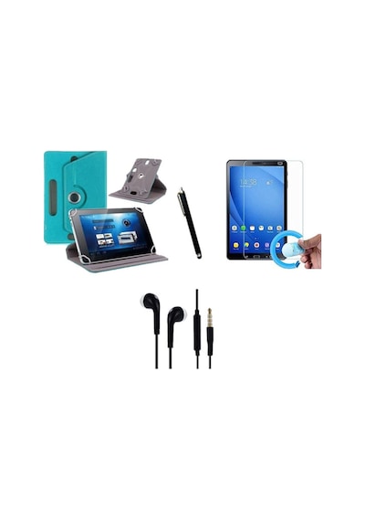 Lenovo Tab E10 Tb-x104l Uyumlu Set Universal Tablet Kılıfı Nano Ekran Koruyucu+kalem Kulaklık