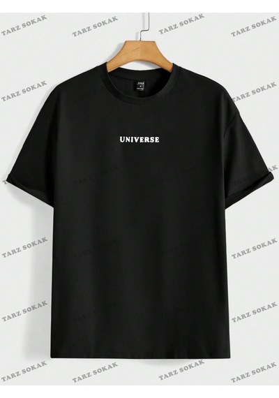 Tarzsokak Kod Trend Hypemode Erkek Loose Fit Yuvarlak Yaka Baskılı Örme Tişört Siyah Tarzsokak Kod Trend Hypemode Erkek Loose Fit Yuvarlak Yaka Baskılı Örme Tişört Siyah