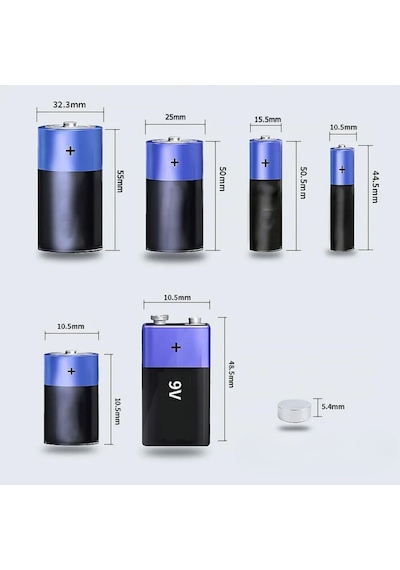 Evrensel Dijital Pil Test Cihazı Aa, Aaa, C, D, N, 9v Ve Düğme Pil Uyumlu Mini Pil Kapasite & Seviye Ölçer