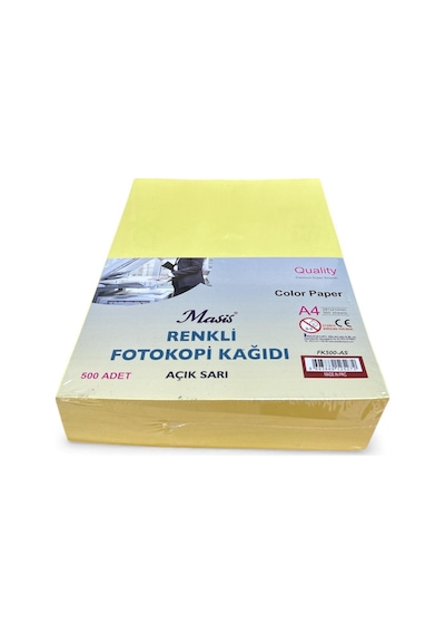 Masis A4 Renkli Fotokopi Kağıdı 500 Lü Açık Sarı