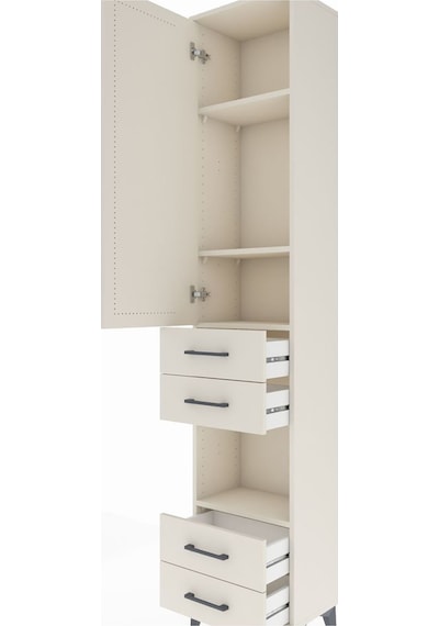 Arges Dolap 4 Raflı 4 Çekmeceli Tek Kapaklı 44x30x221 Aytaşı-... Aytaşı