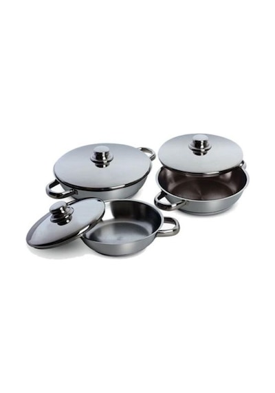 Gülsan Omlet Set 6 Parça Sahan Seti Çelik Kapak