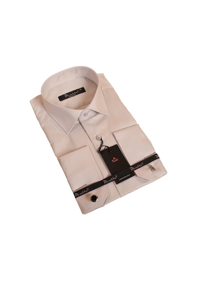 Dicotto Açık Gri Dar Kesim Micro Kumaş Kol Düğmeli Slim Fit Erkek Gömlek - 201-9 001