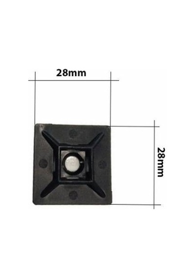 Gwest Yapışkanlı Kroşe 28mm x 28mm - Siyah - 25 Adet