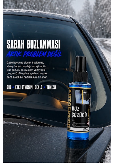 Oto Buz Çözücü Araç Araba Ayna Cam Buzlanma Önleyici Hızlı Ve Pratik Kullanım Sprey 125 Ml