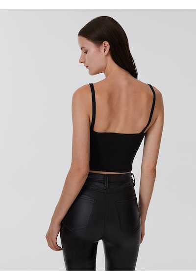 LOFT Crop Kadın Atlet Lf2032846 Q1.v1 Siyah