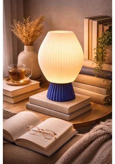 Neolab Lumina Fluted Masa Lambası Beyaz - Lacivert Çok Renkli