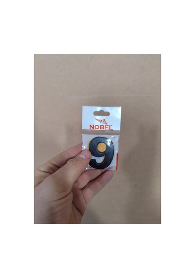 Yapışkanlı Kapı Numarası Kapı No Siyah Küçük Boy 50 Mm 5cm Siyah Renk Numaralar 1 Adet 9 9