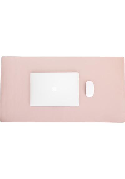 Still & Silent Pink Gerçek Deri Desk Mat Apple Uyumlu MacBook Altlığı