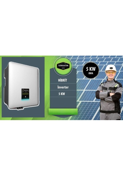 On Grid Lityum Hibrit 5 Kw Kva Monofaze Solar Güneş Paneli Paket Sistemi