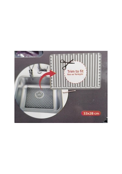 Seahome Dikdörtgen Silikon Lavabo Buzluk Matı 33x28 Cm Antrasit Renk 1 Adet Isglvb112 Çok Renkli