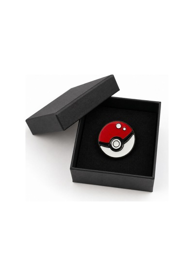 Poké Topu Tasarımlı Kırmızı Beyaz Koleksiyon Rozeti Anime Severlere Hediye Gri