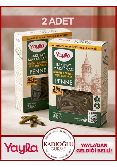Yayla Glutensiz Kinoa Ve Sebze Yeşil Mercimek Penne 250 G X 2 Adet