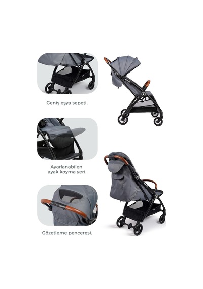 Xflop Autofold Kabin Boy Bebek Arabası Dark Grey