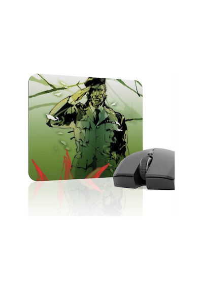 Metal Gear Solid Kaymaz Dikişli Kauçuk Oyuncu Mousepad V5 - 22x18 Gaming Mouse Pad Fare Altlığı