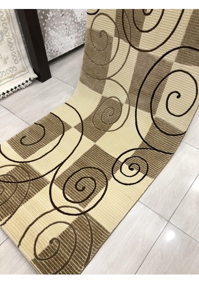 Saray Halı Vizyon 10325 A 100X200 Kahve Krem 2 Metre Yolluk !