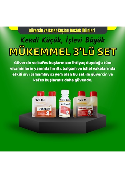 Royal Güvercin Kafes Kuşları Ve Kanatlılar İçin Mükemmel Üçlü Set Acidoral Pigeorex Pantonic