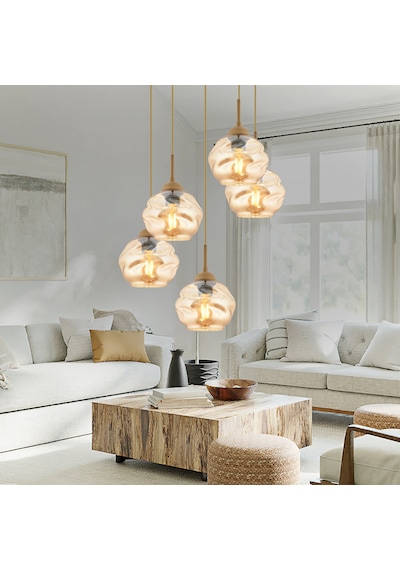 Darko 5li Yuvarlak Eskitme Modern Sarkıt Oturma Odası Salon Sarkıt Avize Eskitme