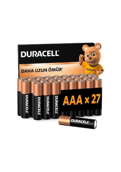 Duracell Basıc Aaa İnce Alkalin Kalem Pil 27'li Paket 1,5v