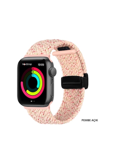 Novstrap Apple Uyumlu  Watch Ultra 49 MM İle Kordon Magnet Tokalı Flexible Elastik Örgü Kayış