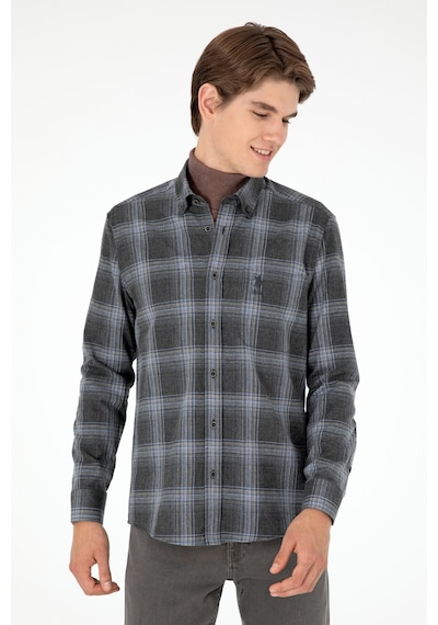 U.s. Polo Assn. Erkek Antrasit Gömlek Desenli 50292319-vr006 Antrasit