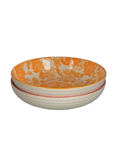 Aurea 2li Seramik Derin Tabak Set 22cm Çok Renkli