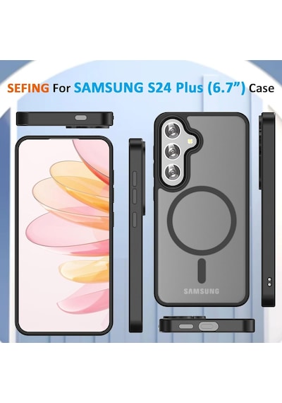Samsung Galaxy Uyumlu S24 Kılıf Mat Magsafe Şarj Titanyum