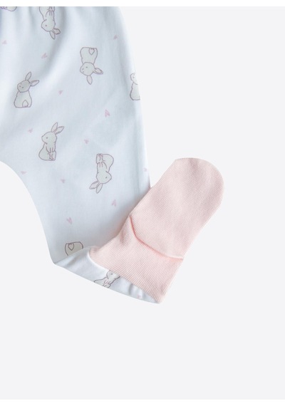 Kitikate Organik Cute Rabbit 3'lü Çoraptolon Pembe Pembe