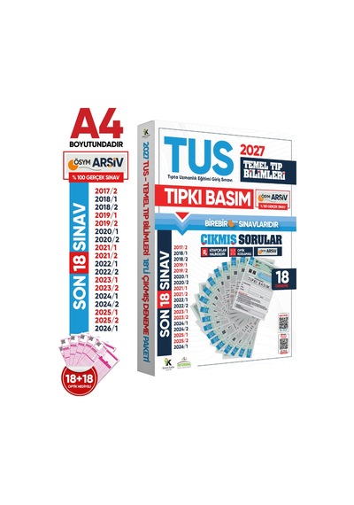2027 TUS Temel&Klinik Tıp Bilimleri ÖSYM Çıkmış Soru Tıpkı Basım Son 10 Yıl 36lı Deneme Kitapçığı