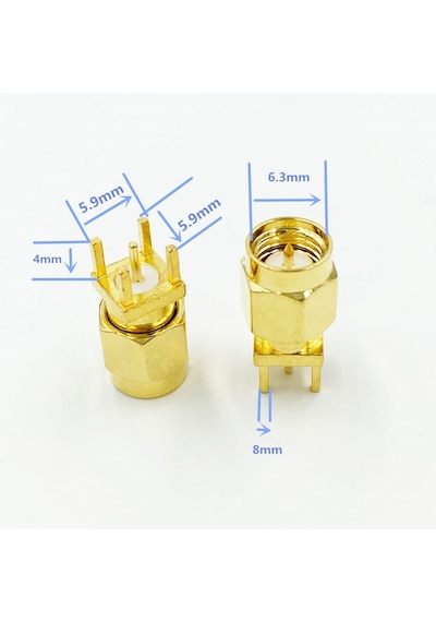 Sma Erkek Şase Pcb Tipi 180 Derece Rf Konnektör  Smp