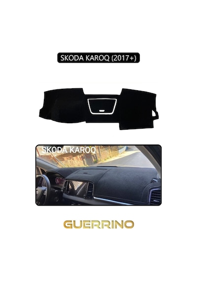 Skoda Karoq 2017+torpido Koruma Halısı Siyah Kenar