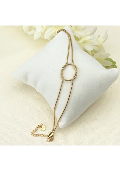 Sonsuzluk Bileklik Düğüm Model Yüksek Kalite 316 L Paslanmaz Çelik Gold 17 + 5 Cm