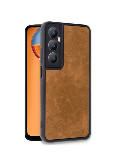 Newface Realme C65 Kılıf Aras Deri Kapak - Taba Taba
