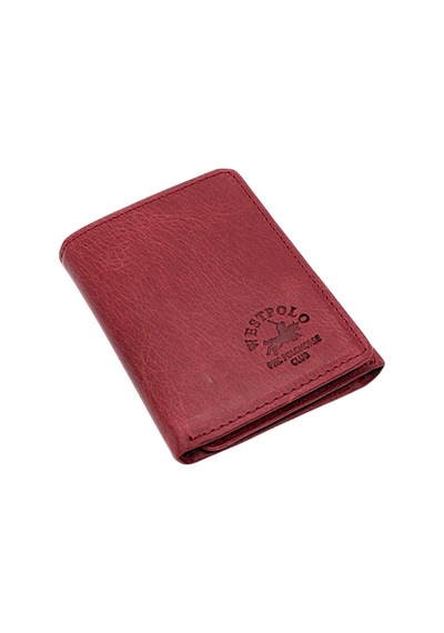 Westpolo Hakiki Eskitme Deri Kağıt Para Bozuk Para Ve Kart Bölmeli Unisex Cüzdan - Bordo Bordo