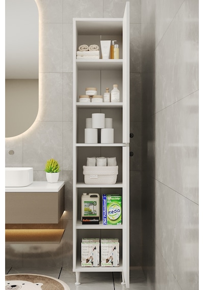 Aeka Ae-2027 Lina 2 Kapaklı Çok Amaçlı Dolap 40x180 Cm Raflı Dar Yüksek Boy Banyo Çok Bölmeli Depolama Dolabı Beyaz Aeka Ae-2027 Lina 2 Kapaklı Çok Amaçlı Dolap 40x180 Cm Raflı Dar Yüksek Boy Banyo Çok Bölmeli Depolama Dolabı Beyaz