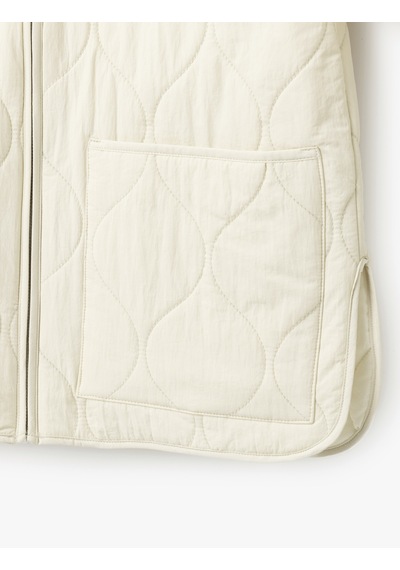 Koton Cepli Fermuarlı Oversize Kapitone Mont Ekru 5sak20037ew Ekru