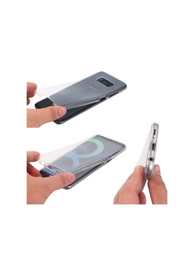 Galaxy S8 Plus Kılıf 360 Tam Koruma Şeffaf Silikon Renksiz