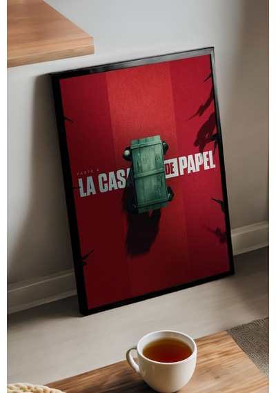 La Casa De Papel Siyah Ahşap Çerçeveli Poster, Dizi Duvar Tablosu