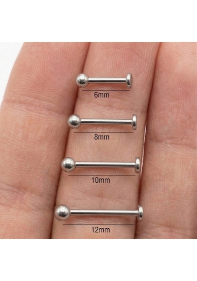 4'lü Kararmaz Çelik Labret Halka Piercing Seti Septum Tragus Helix Dudak Burun Daith Kıkırdak Küpe Gümüş