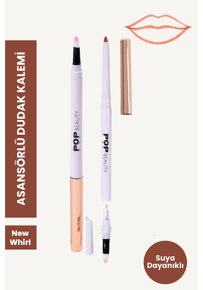 Pop Beauty Waterproof Suya Dayanıklı Asansörlü Dudak Kalemi New Whirl