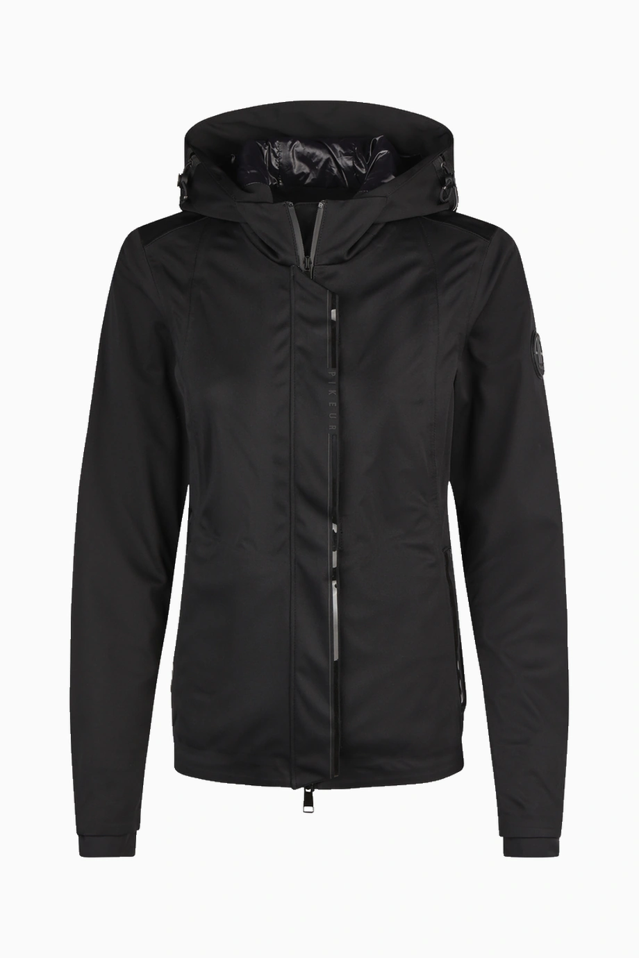 Pikeur Softshell Rainjacket 7047 Su Geçirmez Kapüşonlu Kadın Yağmurluk Siyah