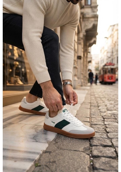 Kappa Kp-1077m Rahat Kauçuk Taban Sneaker Erkek Ayakkabı Beyaz - Yeşil