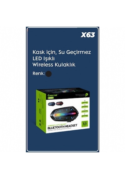 Motosiklet Kask İntercom 1 Hat X63 Kablosuz