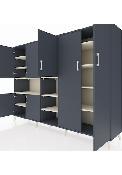 Hyperion Dolap 13 Raflı 7 Kapaklı 220x44x163 Antrasit-antrasit/ay Antrasit-antrasit/aytaşı Hyperion Dolap 13 Raflı 7 Kapaklı 220x44x163 Antrasit-antrasit/ay Antrasit-antrasit/aytaşı
